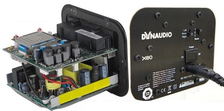 The internal amplifier module of a Dynaudio XEO speaker.